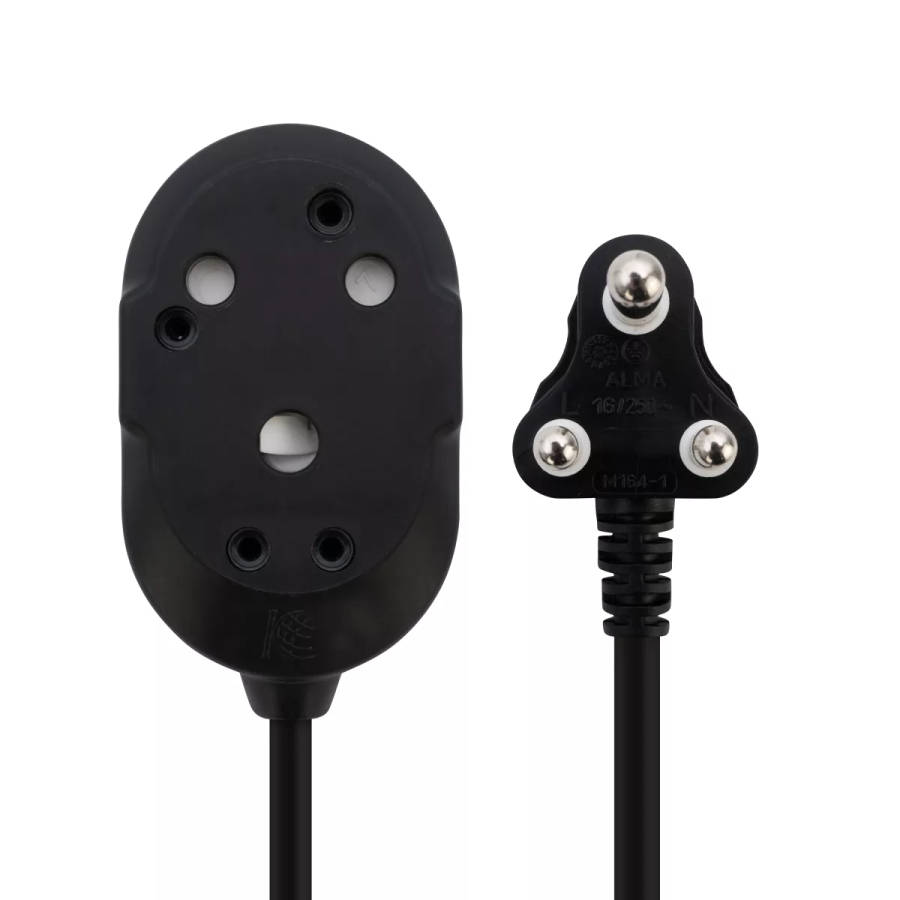 Switched Basics 10m Heavy Duty BTB Extension Cable 2 x 16A Socket - Black