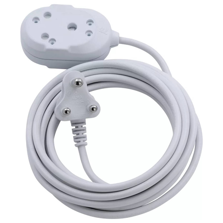 Switched Basics 10m Heavy Duty BTB Extention Cable 2 x 16A Socket - White