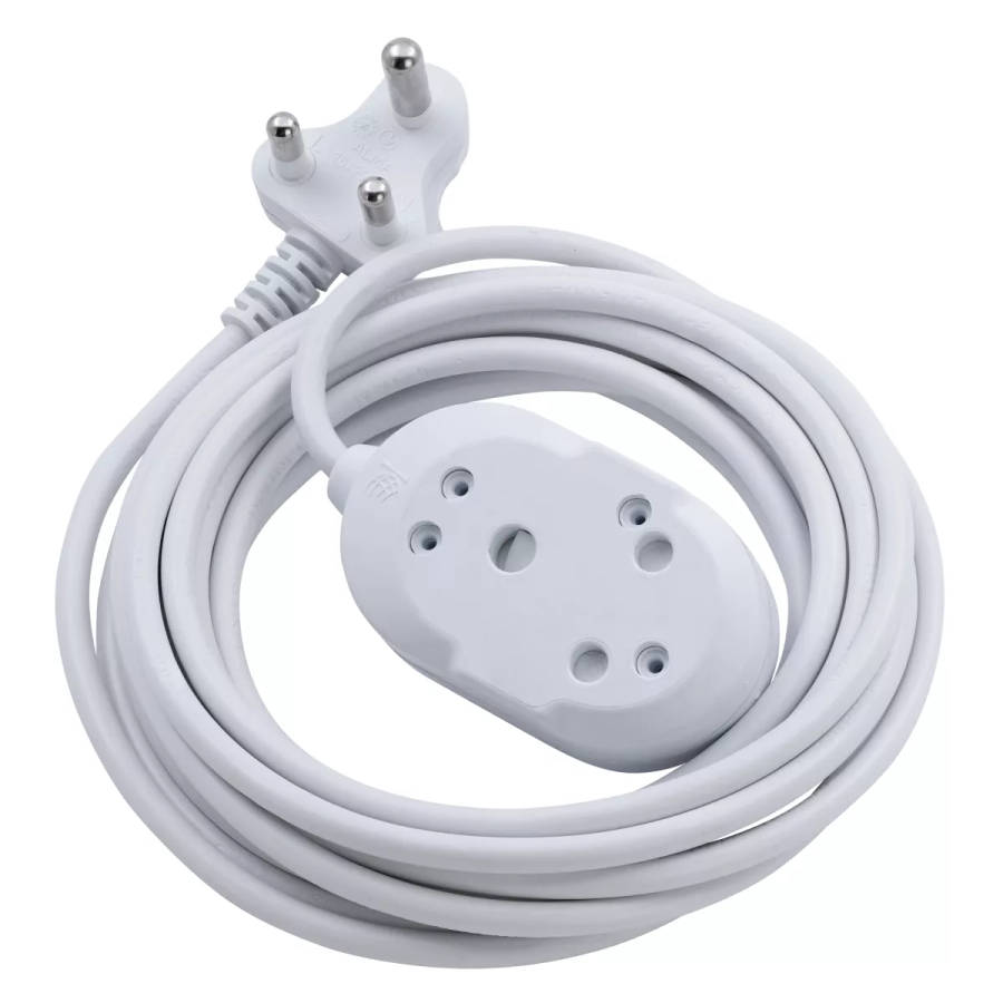 Switched Basics 10m Heavy Duty BTB Extention Cable 2 x 16A Socket - White