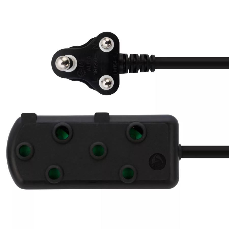Switched Basics 20m Heavy Duty SBS Extention Cable 2 x 16A Socket - Black
