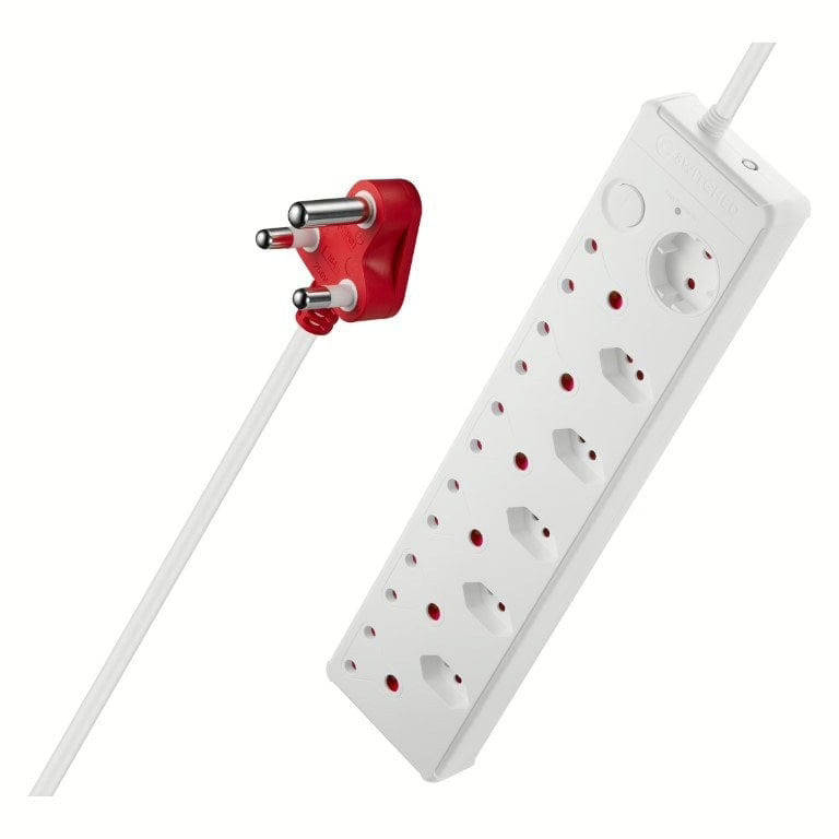 Switched 12-way Medium Surge Protection Multiplug with 0.5m Cord White