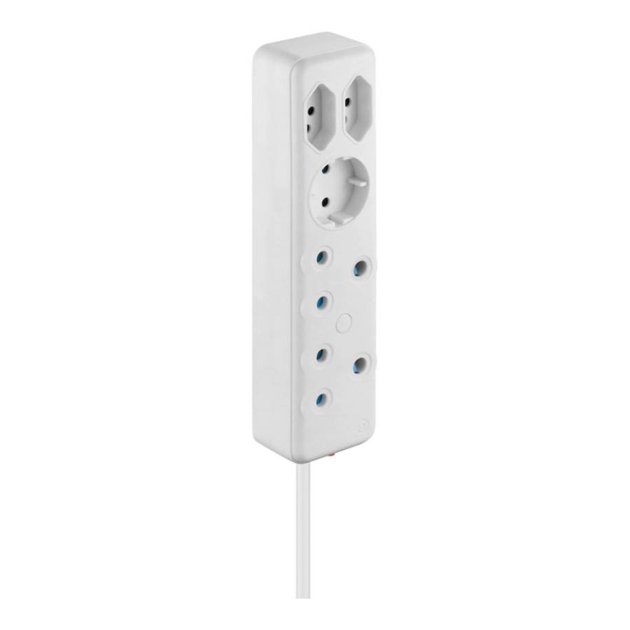 Switched 5-Way Multiplug White