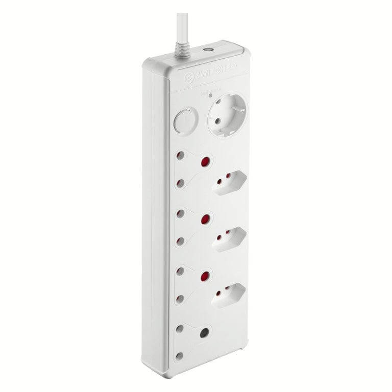 Switched 8-way High Surge Protection Multiplug with 0.5m Cord White