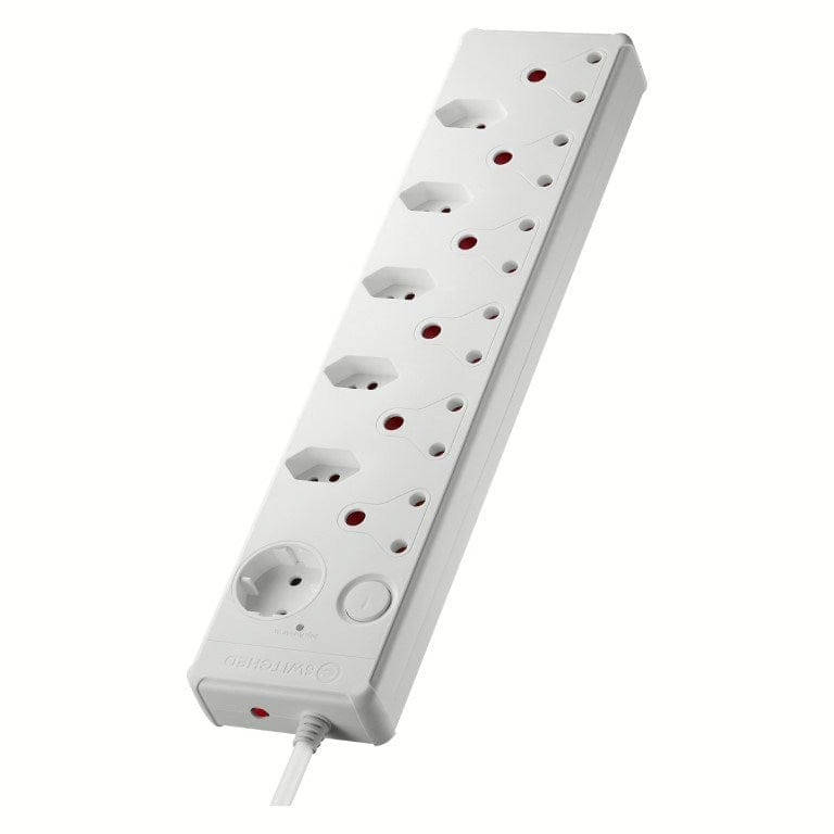 Switched 12-way High Surge Protection Multiplug with 0.5m Cord White