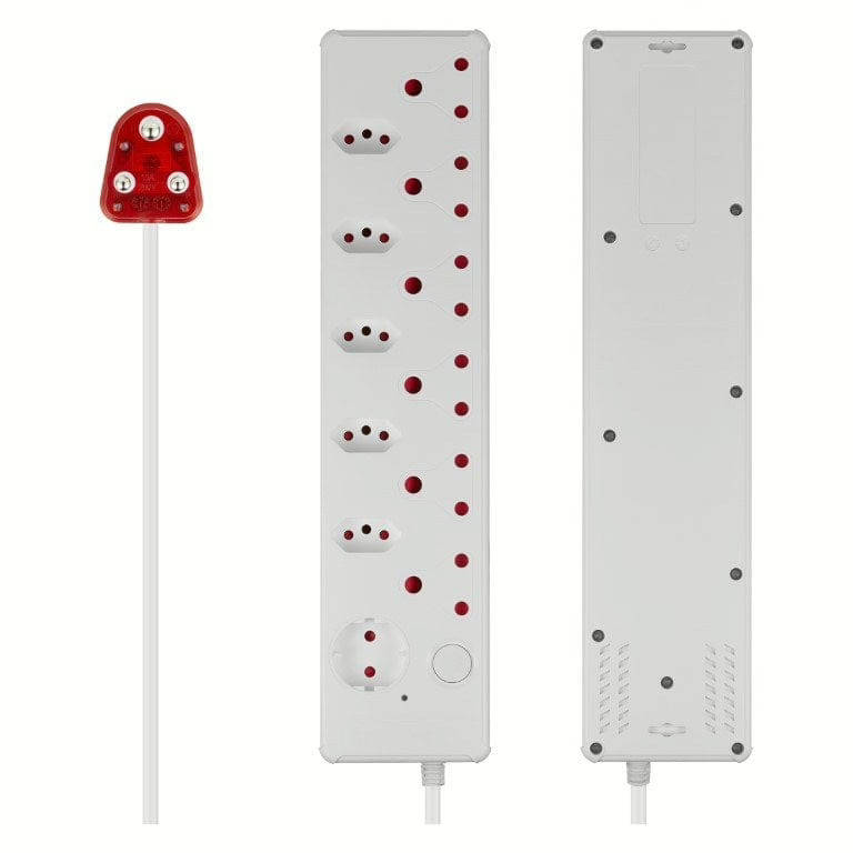 Switched 12-way High Surge Protection Multiplug with 0.5m Cord White