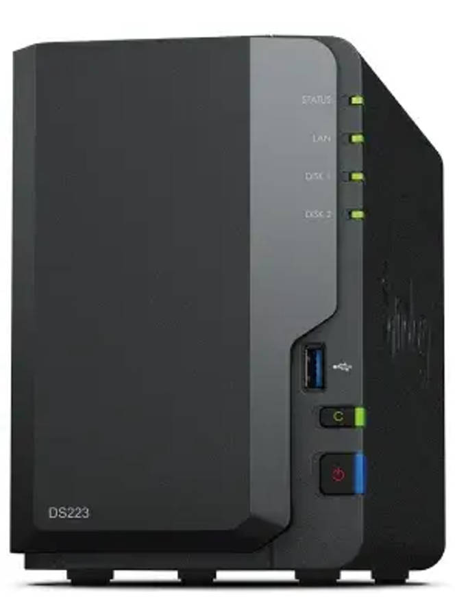 DiskStation 2 Bay NAS; 4-core 1.7 GHz; 2 GB DDR4 non-ECC