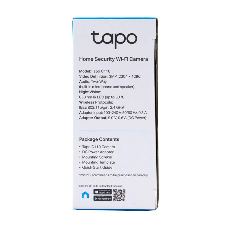 TP-Link Tapo C110 3MP Home Security Wi-Fi Camera