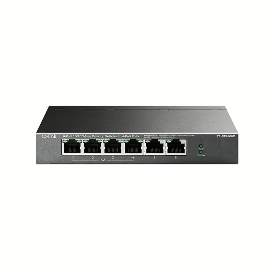 TP-Link TL-SF1006P Network Switch Fast Ethernet (10/100) Power over (PoE) Black