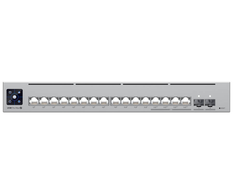 Ubiquiti UniFi Pro Max Switch 16 with 12 PoE 4x 2.5Gbps PoE++ 180W