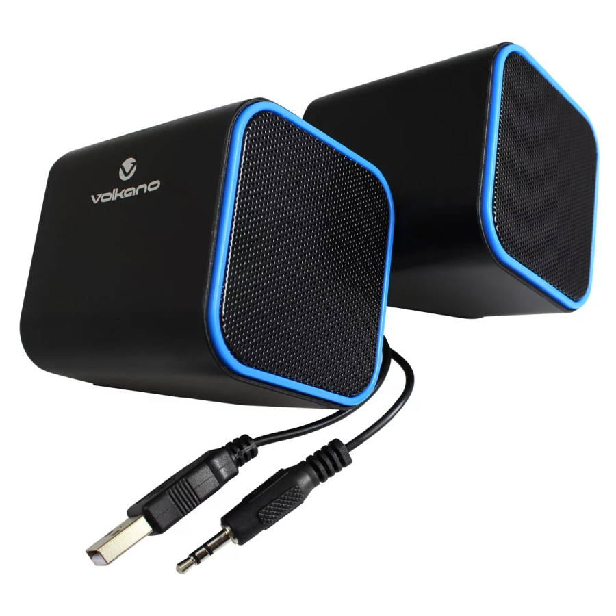 Volkano Diamond Series USB Powered Speakers Black and Blue