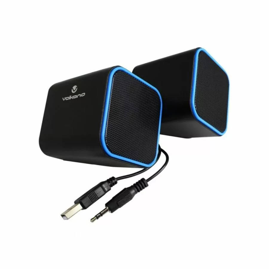 Volkano Diamond Series USB Powered Speakers Black and Blue