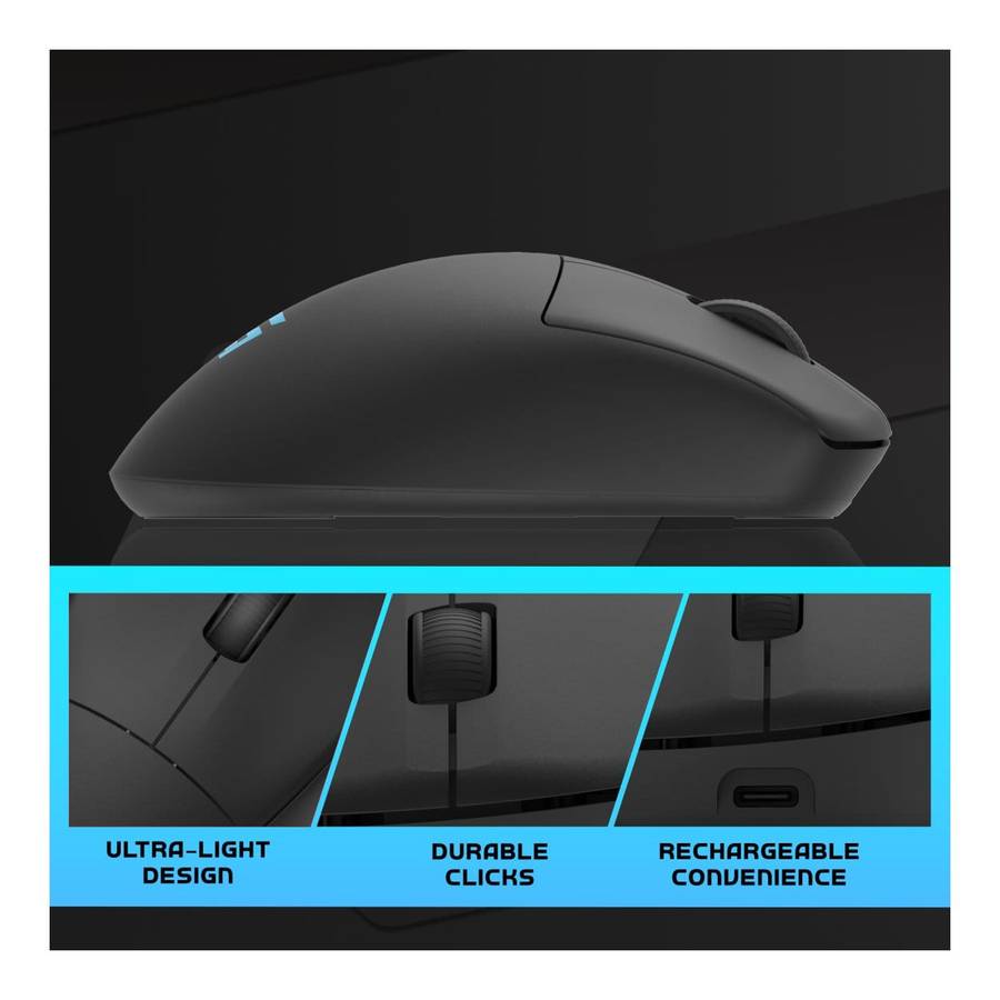 Volkano Arc SL Lightweight Wireless Gaming Mouse Black