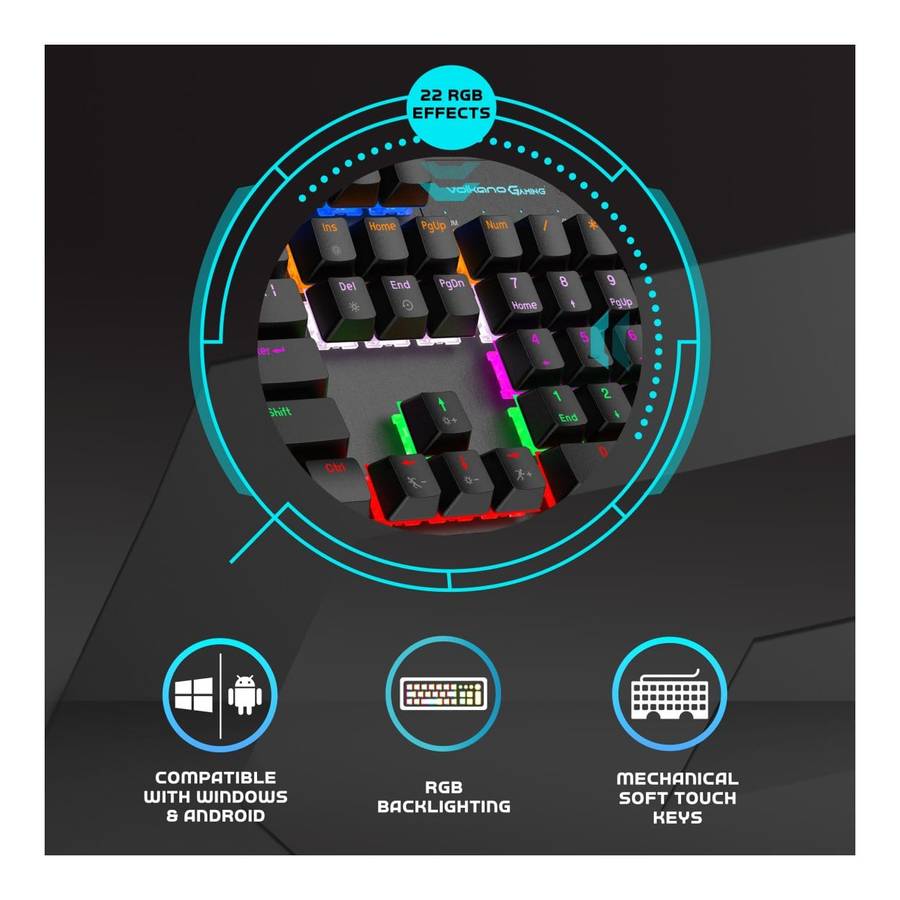 Volkano Gaming Phantom X1 RGB Wired Keyboard