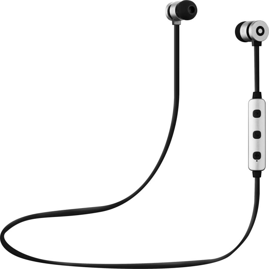 Volkano Mercury Series Bluetooth magnetic earphones - Silver/Black