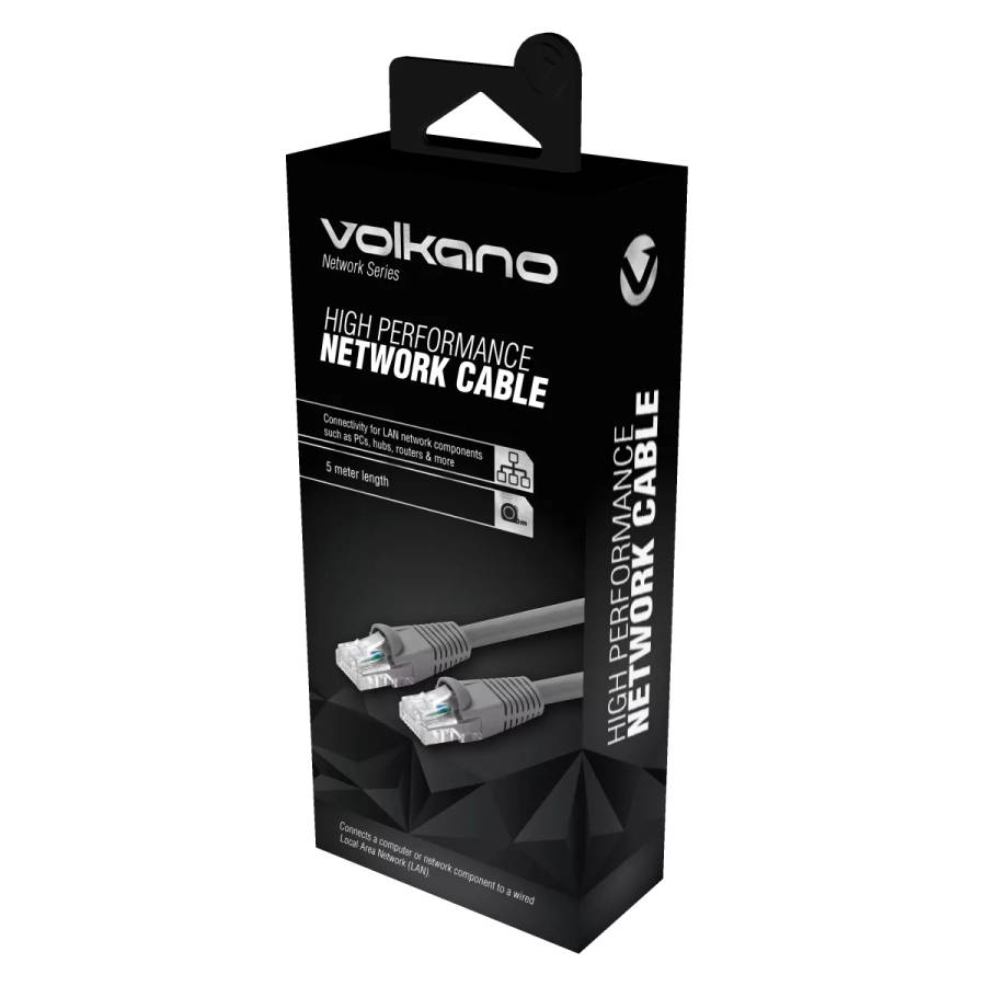 Volkano Network Series 5m CAT5 Network Cable Grey