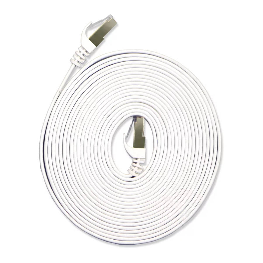 VolkanoX Giga Series 5m Cat 7 Ethernet Cable White with Gold Tips