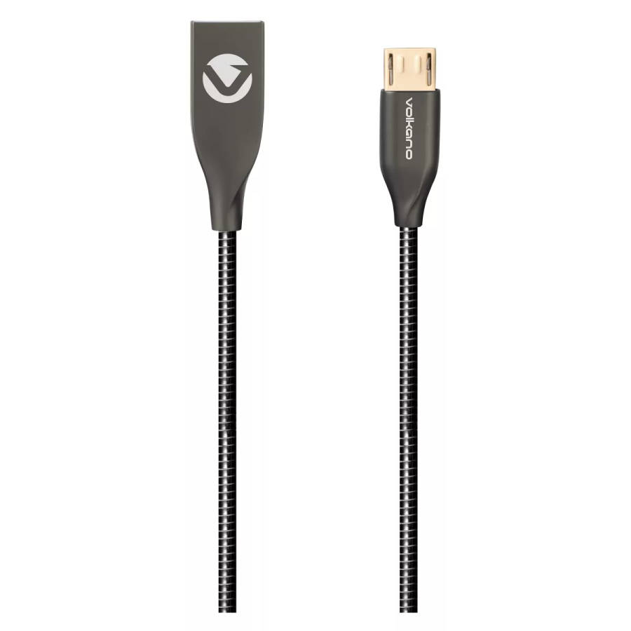 Volkano Iron Series 1.2m Micro USB Charge and Data Cable Black