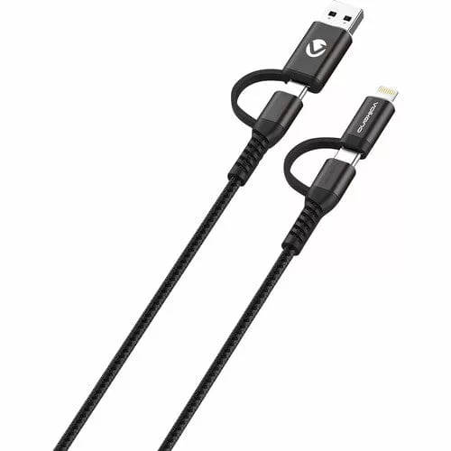 Volkano Weave Series 2-pack 4-in-1 Charge and Data Cable