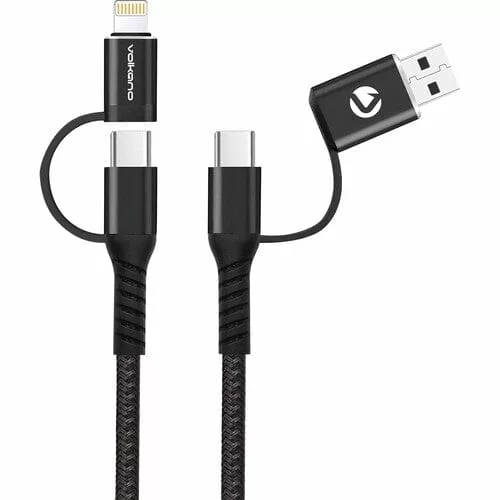 Volkano Weave Series 2-pack 4-in-1 Charge and Data Cable