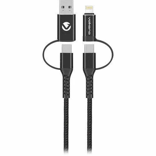Volkano Weave Series 2-pack 4-in-1 Charge and Data Cable