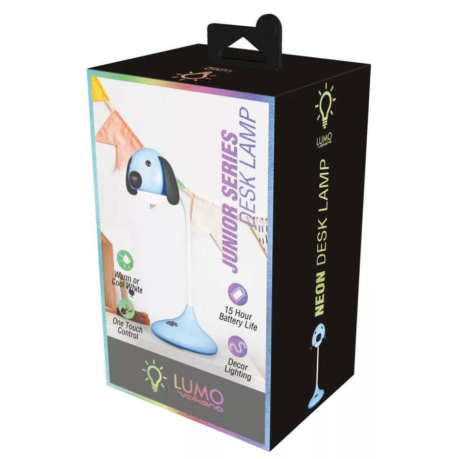 Volkano Lumo Neon Series LED Desk Lamp Blue Dog