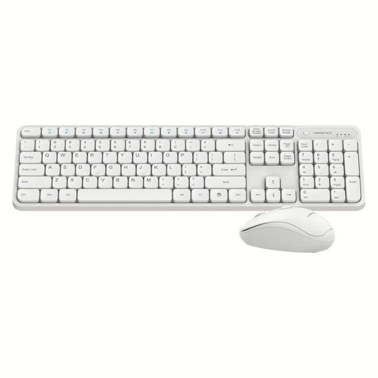 VolkanoX Garnet Series Wireless Keyboard and Mouse Combo White