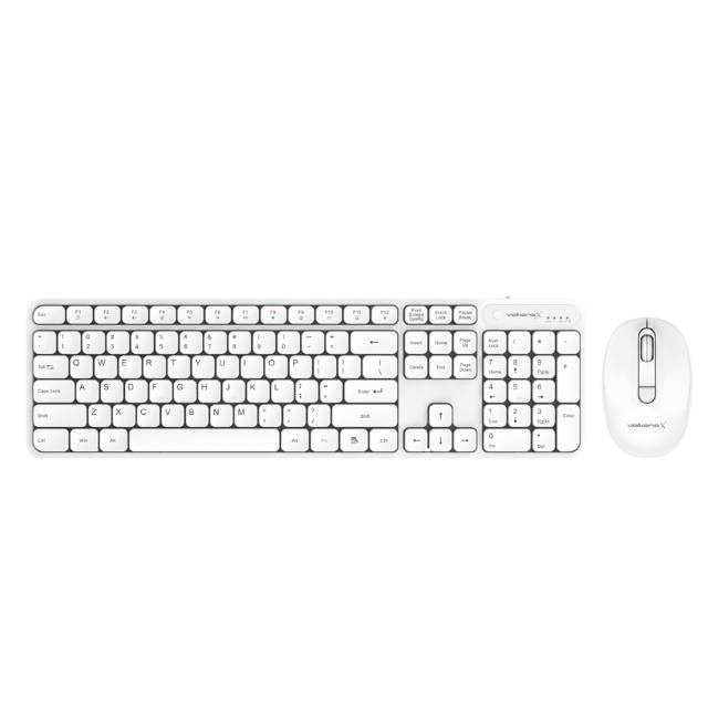 VolkanoX Garnet Series Wireless Keyboard and Mouse Combo White