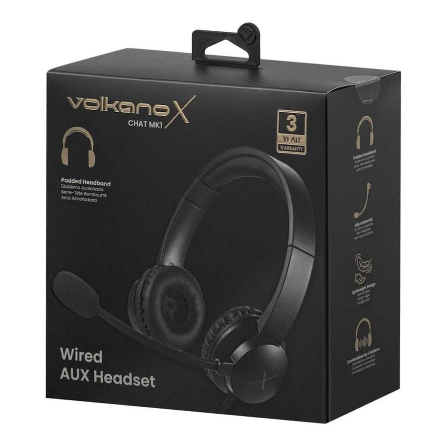 VolkanoX Chat Mk1 Series AUX Headset Graphite
