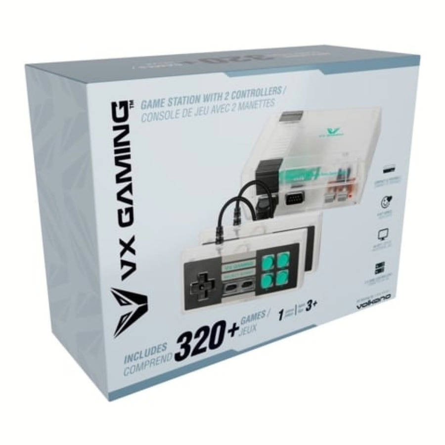 Volkano VX Gaming Classic 2.0 Series Game Station with 2 Controllers Clear