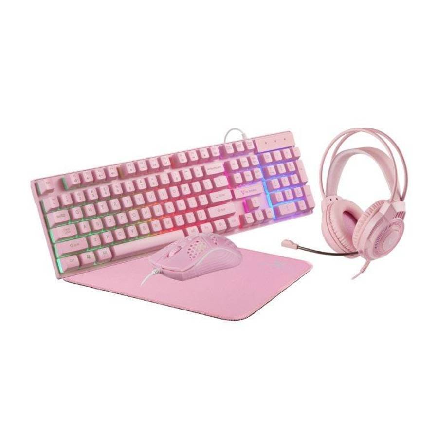 Volkano VX Freya 4-in-1 Rainbow Gaming Combo Pink