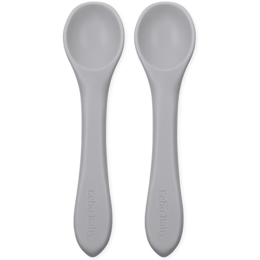 Silicone Feeding Spoons 2-Pack - Stone