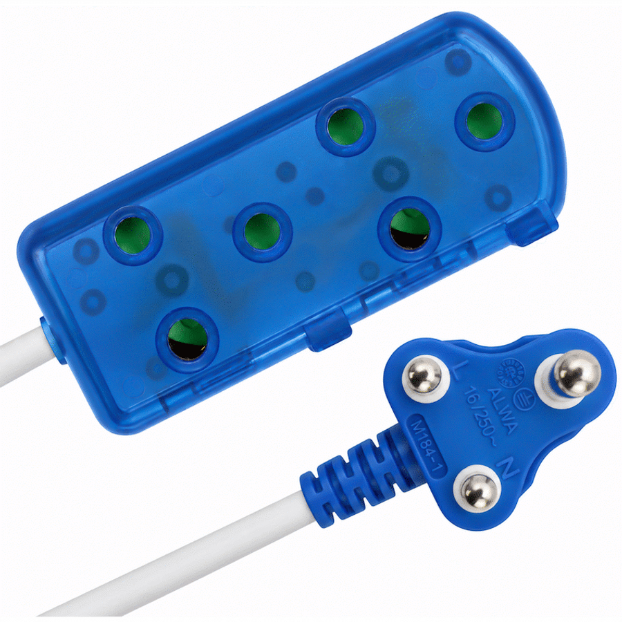 Ellies 2 Way Light Duty Coloured Extension Lead -3M