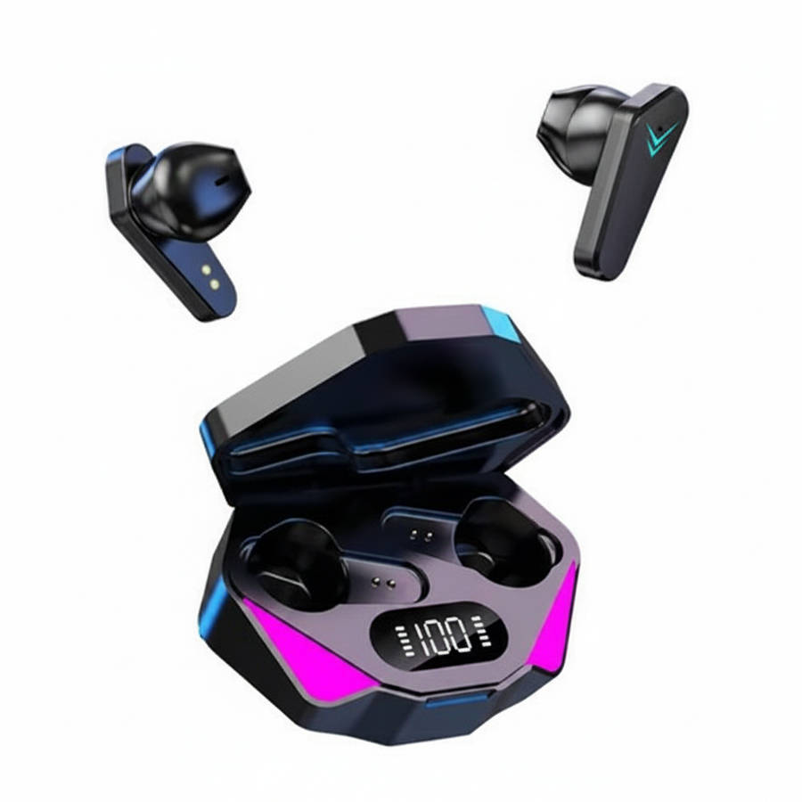 TWS-X15 Gaming Earbuds | Bluetooth 5.0 | RGB LED | Digital Display | Type-C | True Wireless Stereo