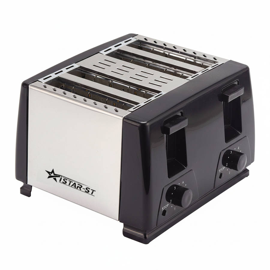 iStar-ST CS-3090 4-Slice Toaster 1300W | Stainless Steel | Removable Crumb Tray