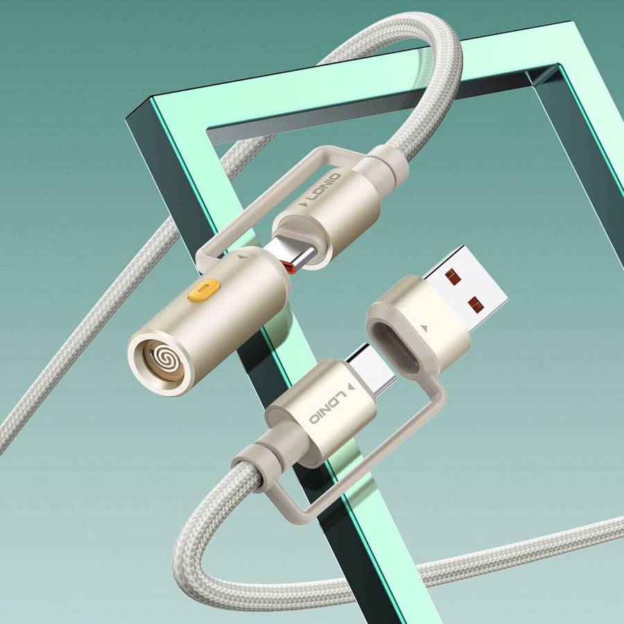 LDNIO LC18 4-in-1 65W Charging Cable with Cigarette Lighter  1.2m