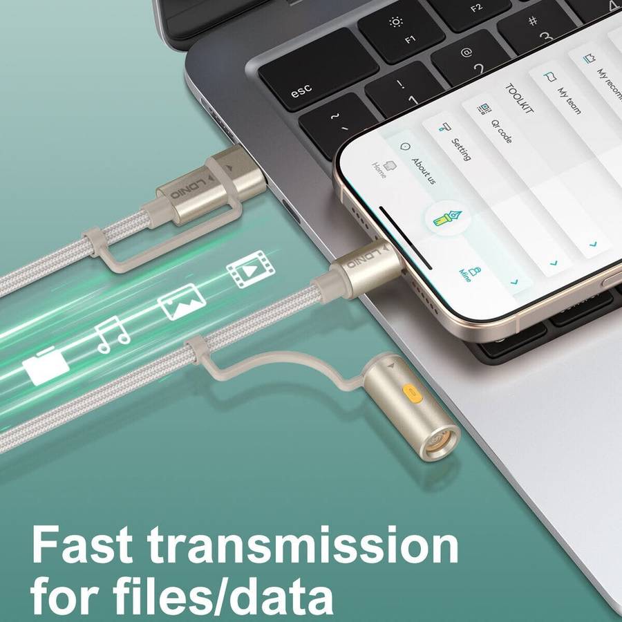 LDNIO LC18 4-in-1 65W Charging Cable with Cigarette Lighter  1.2m