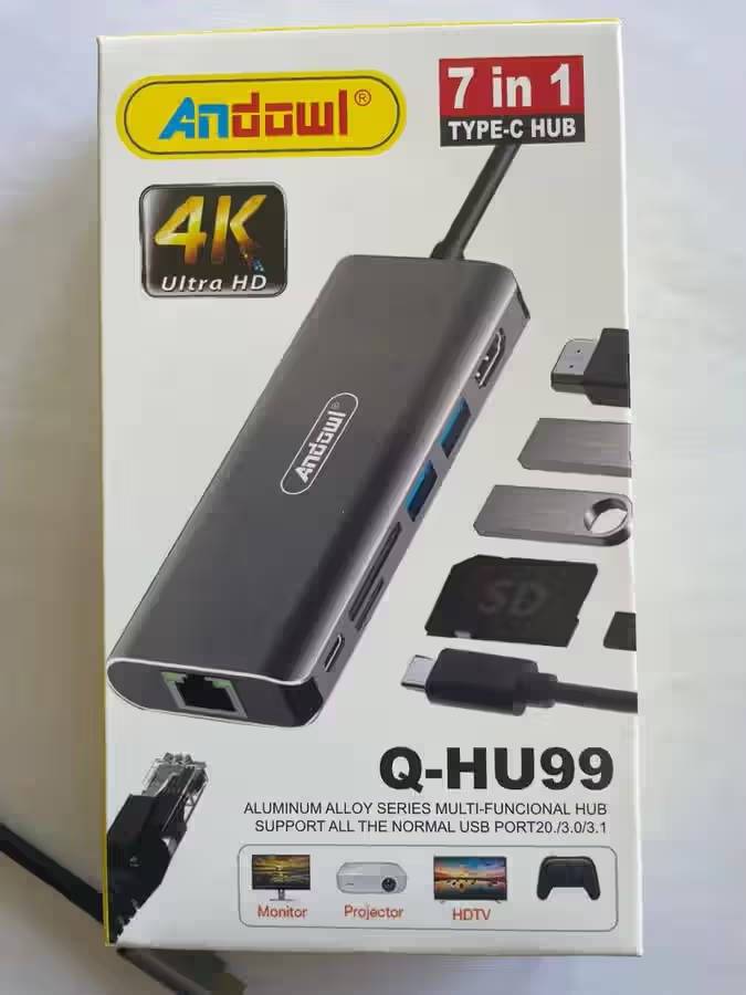 Laptop Hub Type-C 7-in-1 for Apple Mac &amp; Windows PC
