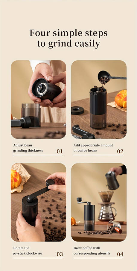 Hand Crank Coffee Grinder Adjustable Coffee Bean Mill Hand Crank Coffee Grinder Adjustable Coffee Be