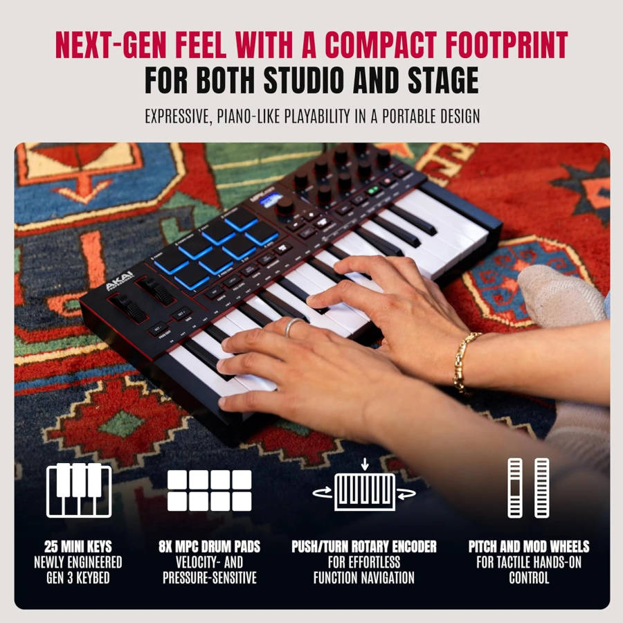 Akai MPK Mini IV - 25-Key USB MIDI Keyboard Controller (Black)