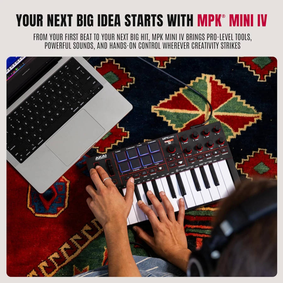 Akai MPK Mini IV - 25-Key USB MIDI Keyboard Controller (Black)