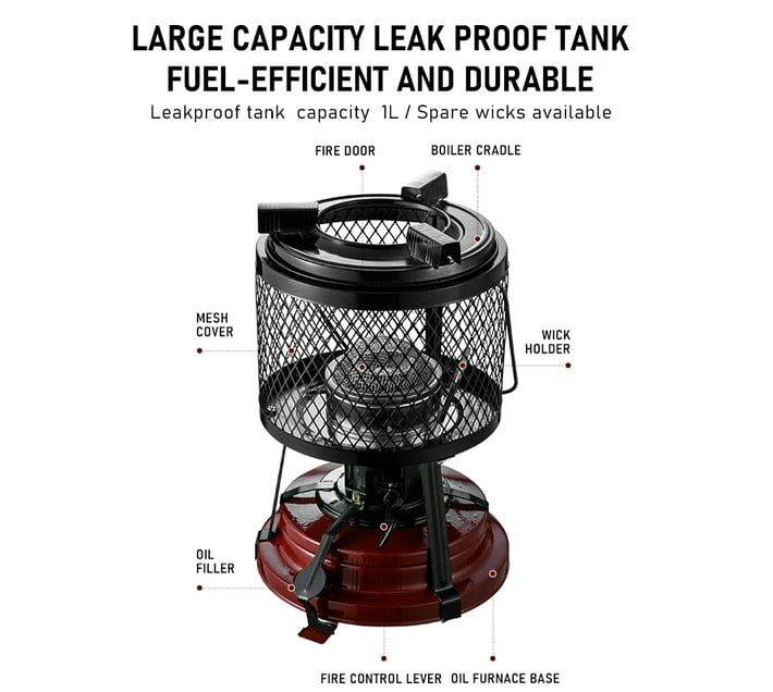 Panda 2 In 1 Paraffin Heater And Stove - Red