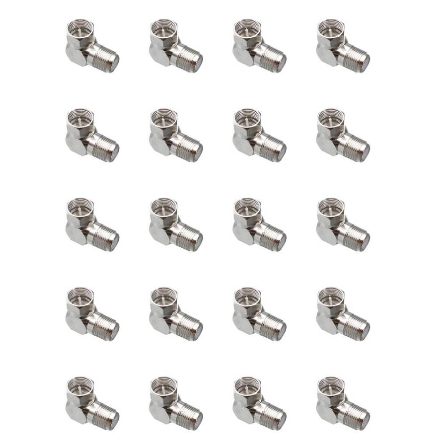 Space TV 90 Degree Right Angle F-Male Adaptor Connector- 20 Pack
