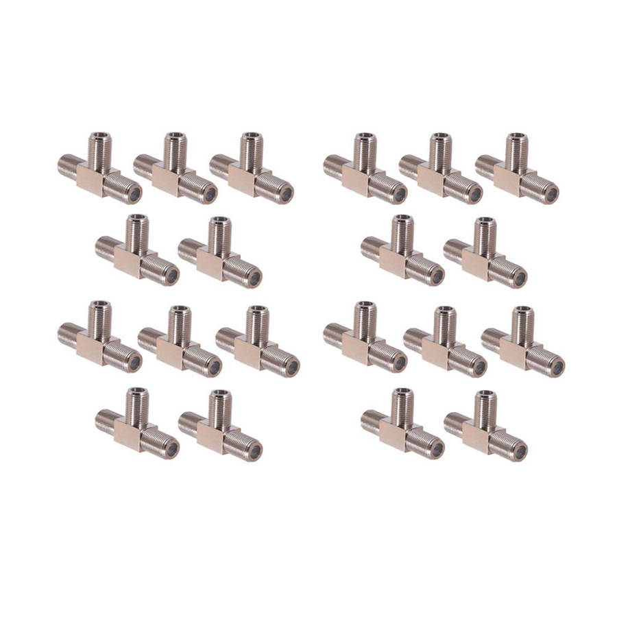 Space TV F Type / IEC Female T-Piece Connectors - 20 Pack