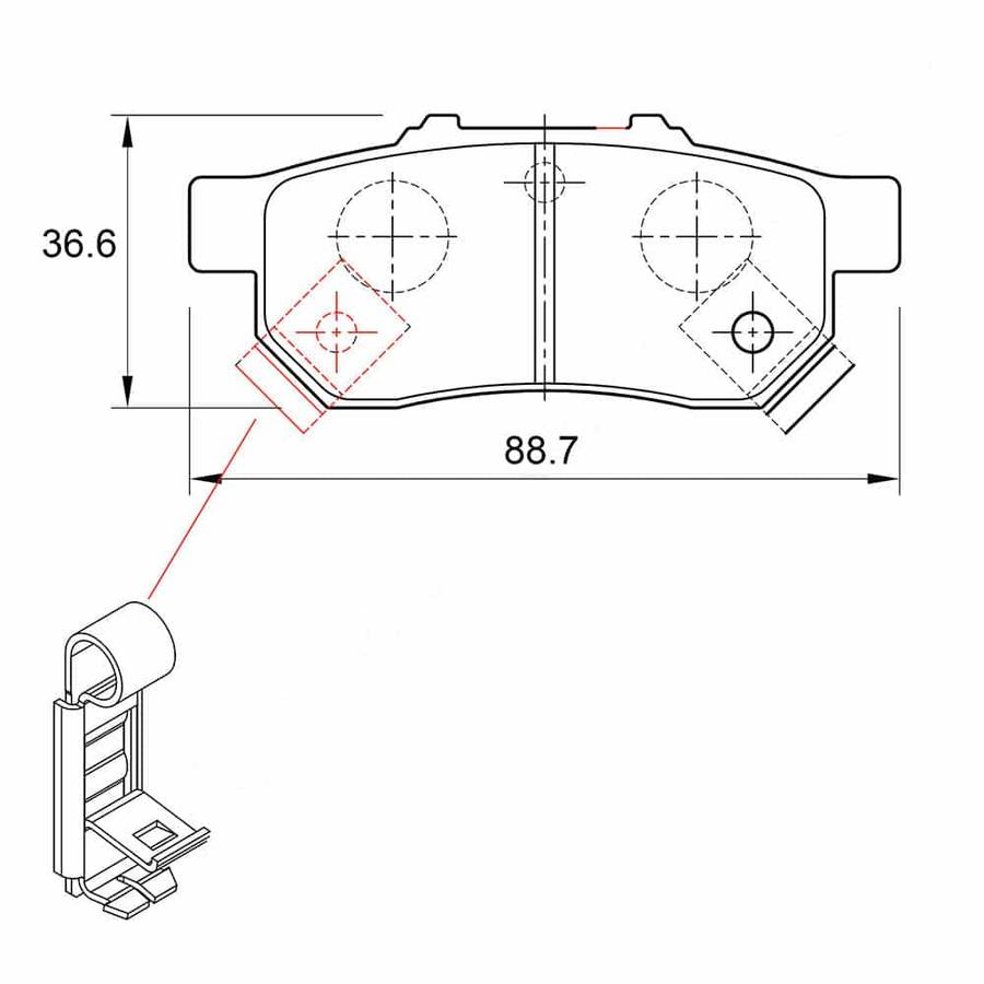 KBC Brake Pads (Rear) for Honda - D3023F