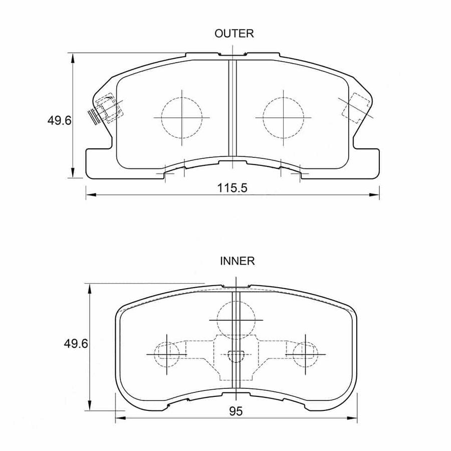 KBC Brake Pads (Front) for Daihatsu, Datsun