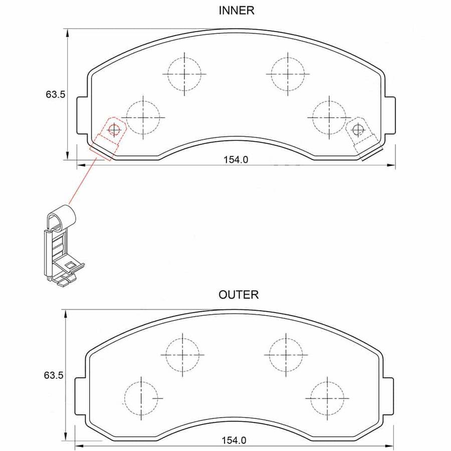 KBC Brake Pads (Front) for Kia K2700