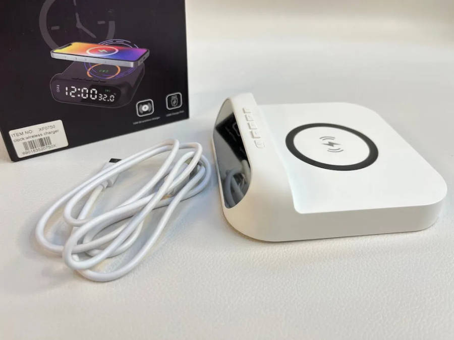 Wireless Fast Charger with Alarm Clock & Temperature Display