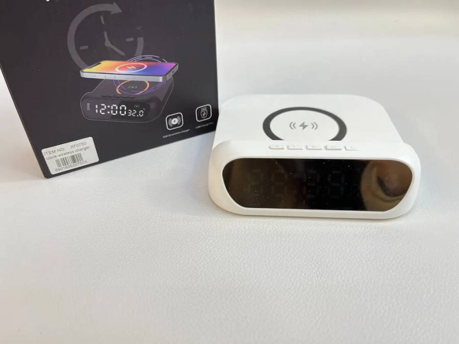 Wireless Fast Charger with Alarm Clock & Temperature Display