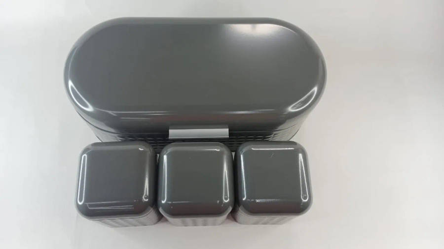 Bread Bin And Canister Set Grey