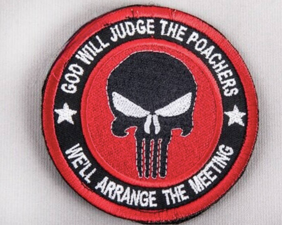 Bushveldt God will Judge the Poachers: Badge - Red Black